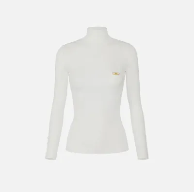 Elisabetta Franchi – Maglia a costine con taschino decorativo  | Borot