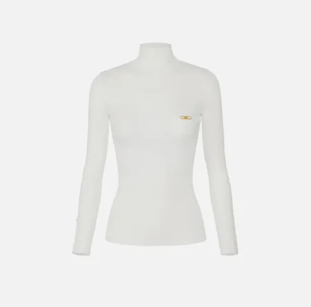 Elisabetta Franchi – Maglia a costine con taschino decorativo  | Borot