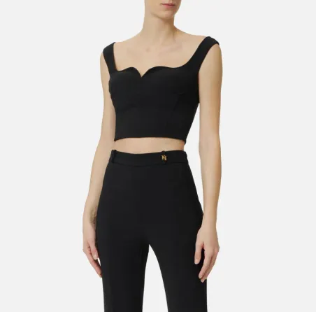 ELISABETTA FRANCHI Top in doppio crêpe stretch  | BorotalcoCagliari.it
