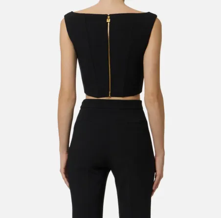 ELISABETTA FRANCHI Top in doppio crêpe stretch  | BorotalcoCagliari.it