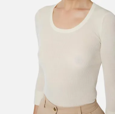 Elisabetta Franchi  Top in maglia con dettaglio lettering  | Borotalco 2