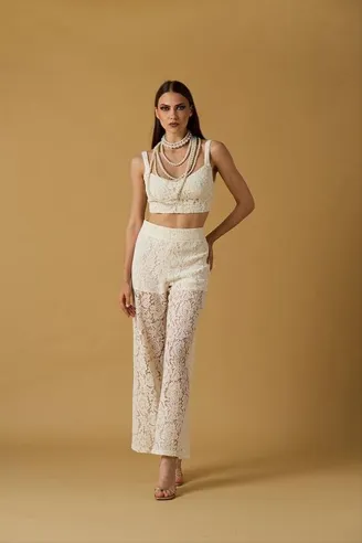 NO SECRETS Pantaloni Palazzo in Pizzo  | BorotalcoCagliari.it