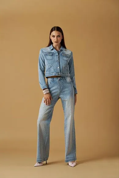 No Secrets Giubbino jeans con diamanti  | BorotalcoCagliari.it