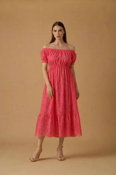 NO SECRETS Abito in Pizzo Sangallo con Spalle Scoperte  | BorotalcoCag