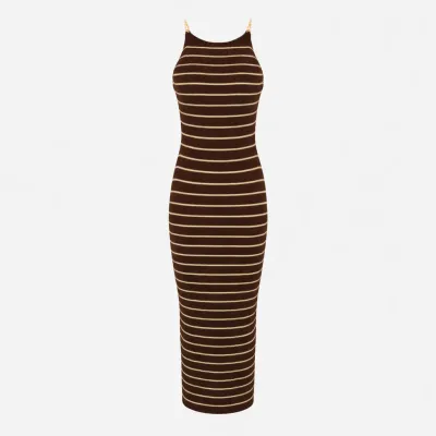 ELISABETTA FRANCHI Abito in maglia a righe con catene  | BorotalcoCagl