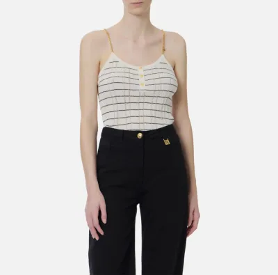 ELISABETTA FRANCHI Top in maglia a righe con catene  | BorotalcoCaglia