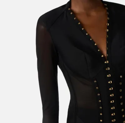 ELISABETTA FRANCHI Giacca bustier in tessuto bielastico e tulle  | Bor