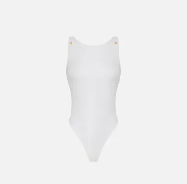 ELISABETTA FRANCHI Body in jersey crêpe con dettagli logo  | Borotalco