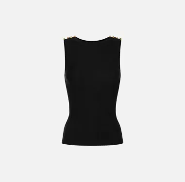 Elisabetta Franchi – Canotta in cupro con bottoni decorativi  | Borota 2