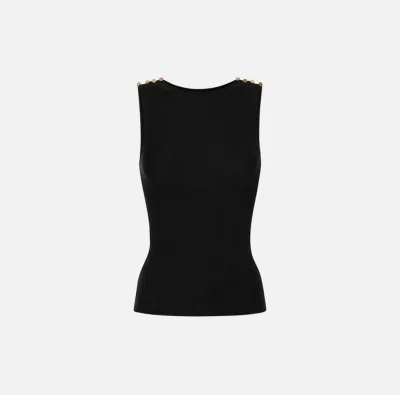 Elisabetta Franchi – Canotta in cupro con bottoni decorativi  | Borota