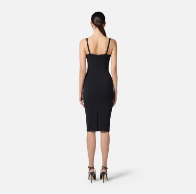 Abito in crêpe con fiocchi in raso Elisabetta Franchi  | BorotalcoCagl