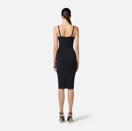 Abito in crêpe con fiocchi in raso Elisabetta Franchi  | BorotalcoCagl