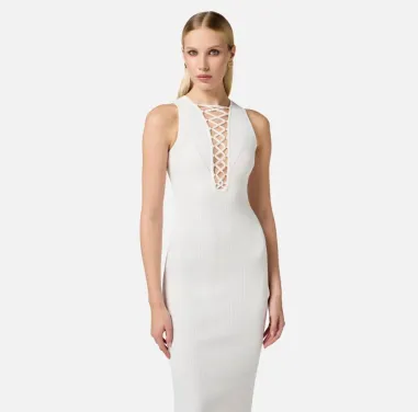 Abito in Maglia con Lacci cris cross – Elisabetta Franchi  | Borotalco