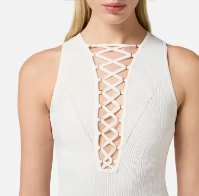 Abito in Maglia con Lacci cris cross – Elisabetta Franchi  | Borotalco