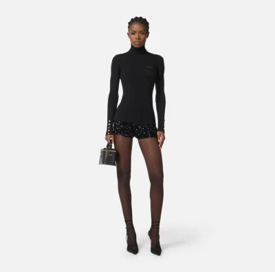 Elisabetta Franchi – Maglia a costine con taschino decorativo  | Borot