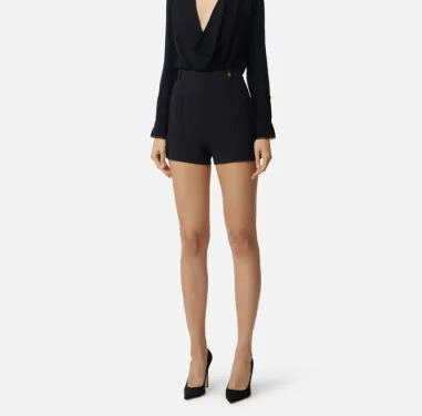 Elisabetta Franchi Shorts in crêpe leggero con tessuto a taglio vivo  