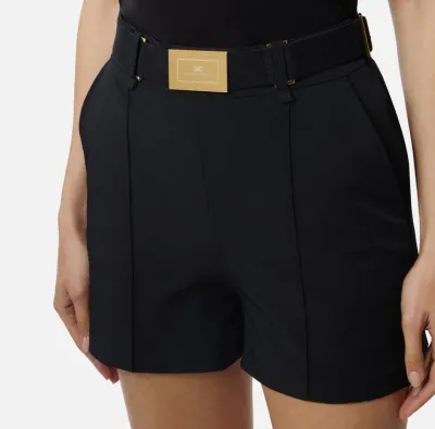Elisabetta Franchi Shorts in tessuto tecnico bielastico con cintura  |