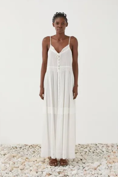 ELEH Abito lungo con bretelle in cotone  | BorotalcoCagliari.it