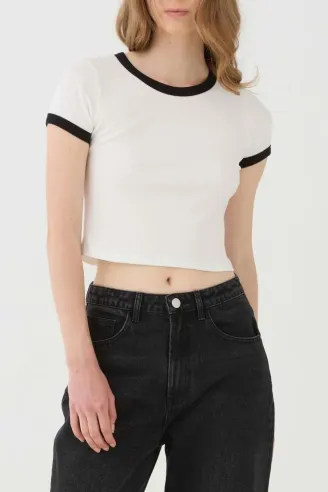 ELEH T shirt con profili a contrasto dal design essenziale  | Borotalc 2