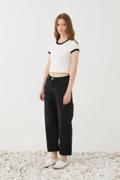 ELEH T shirt con profili a contrasto dal design essenziale  | Borotalc