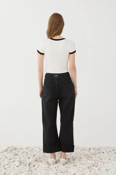 ELEH T shirt con profili a contrasto dal design essenziale  | Borotalc