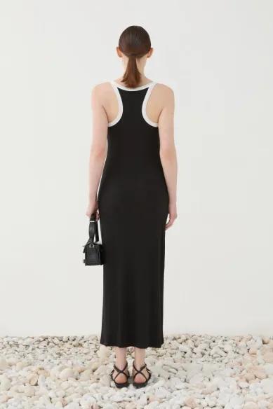 ELEH Abito con bretelle sottili dalla linea fluida ed elegante