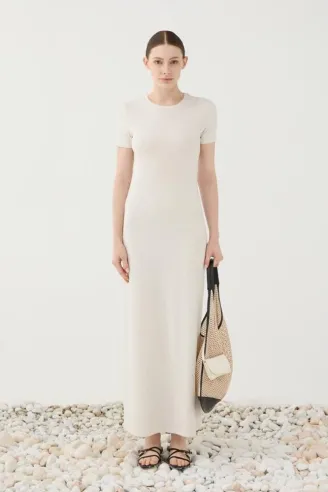 ELEH Abito in jersey mezza manica dalla linea fluida  | BorotalcoCagli