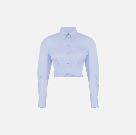 Elisabetta Franchi Camicia in popeline di cotone con fascione  | Borot