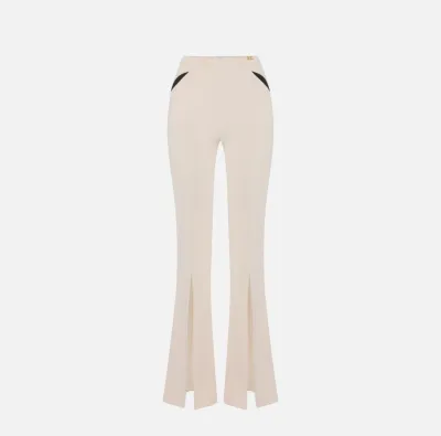 Elisabetta Franchi Pantaloni in crêpe leggero con cut-out e spacchi  |