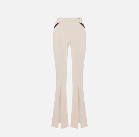 Elisabetta Franchi Pantaloni in crêpe leggero con cut-out e spacchi  |