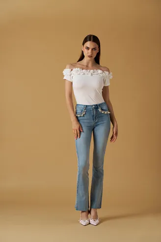 No Secrets T-shirt con roselline applicate  | BorotalcoCagliari.it 2