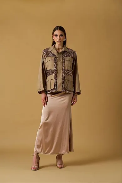 NO SECRETS Sahariana in Cotone con Paillette  | BorotalcoCagliari.it