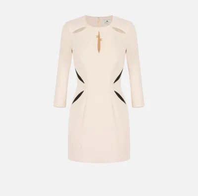 Elisabetta Franchi Mini abito in crêpe leggero con cut-out bicolore  |