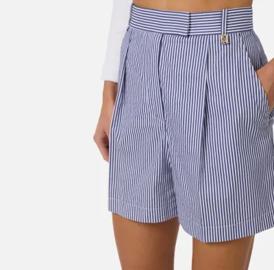 Elisabetta Franchi Shorts in cotone stretch a righe  | BorotalcoCaglia