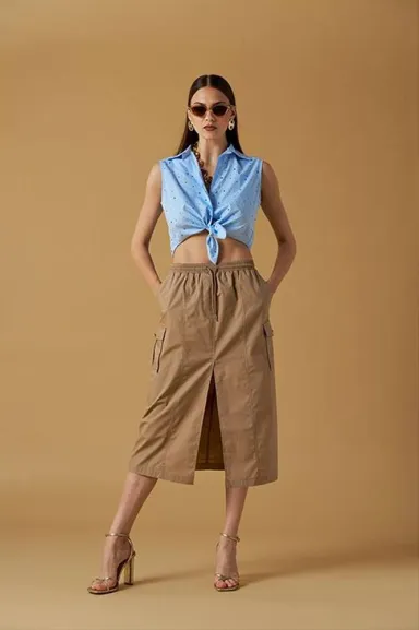 No Secrets Camicia smanicata con strass  | BorotalcoCagliari.it