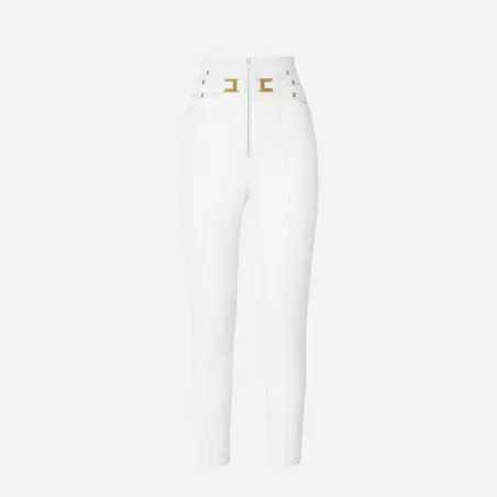 Elisabetta Franchi Pantaloni in Doppio Crêpe Stretch con Elastici  | B