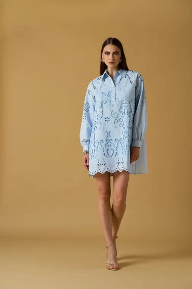 No Secrets Abito camicia con ricamo ajour  | BorotalcoCagliari.it