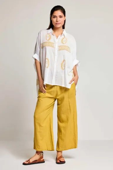 ICONIQUE Pantalone lino fluido donna elegante  | BorotalcoCagliari.it