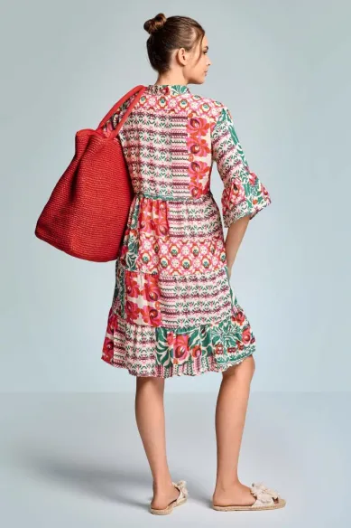 ICONIQUE Abito multicolor mezze maniche elegante donna  | BorotalcoCag
