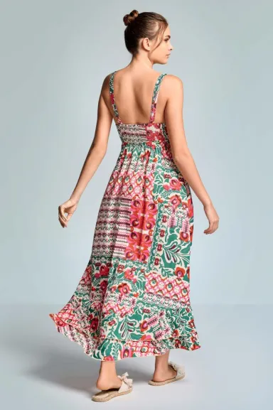 ICONIQUE Abito multicolor bretelle elegante donna  | BorotalcoCagliari