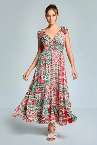 ICONIQUE Abito multicolor bretelle elegante donna  | BorotalcoCagliari
