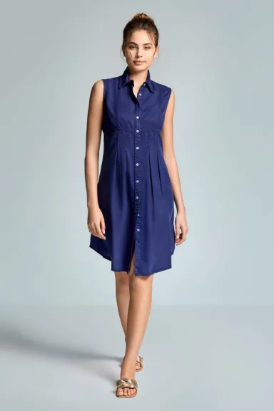 Iconique Abito camicia smanicato effetto seta