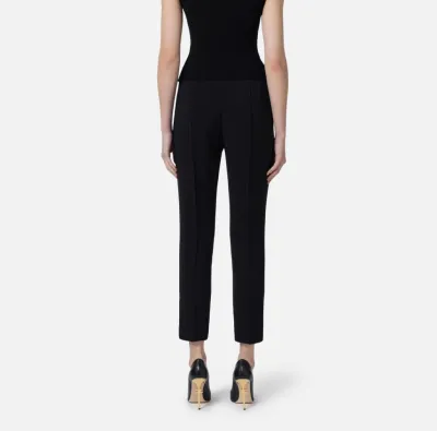 Pantaloni in crêpe con tasche e placca logo Elisabetta Franchi  | Boro