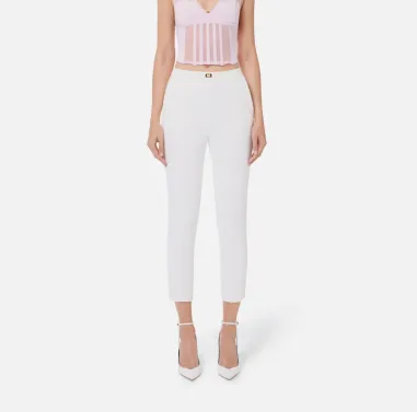 Pantaloni in crêpe con tasche e placca logo Elisabetta Franchi  | Boro 2