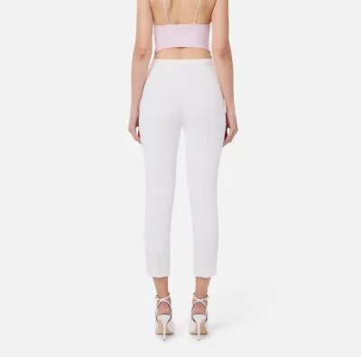 Pantaloni in crêpe con tasche e placca logo Elisabetta Franchi  | Boro