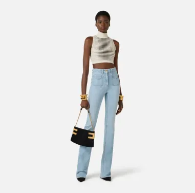 Elisabetta Franchi Top in maglia a righe dégradé  | BorotalcoCagliari.