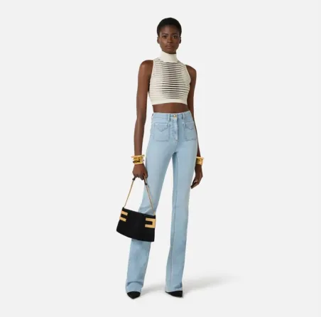 Elisabetta Franchi Top in maglia a righe dégradé  | BorotalcoCagliari.