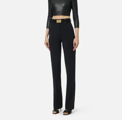 Elisabetta Franchi Pantaloni in tessuto tecnico bielastico con cintura
