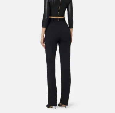 Elisabetta Franchi Pantaloni in tessuto tecnico bielastico con cintura