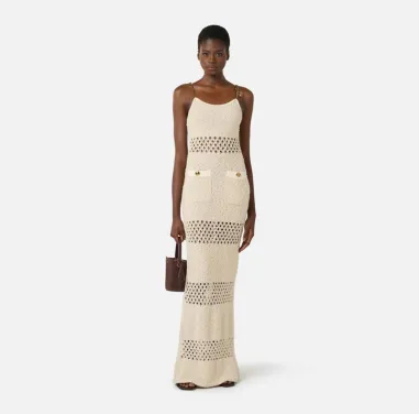 Elisabetta Franchi Abito in maglia bouclé con traforature  | Borotalco